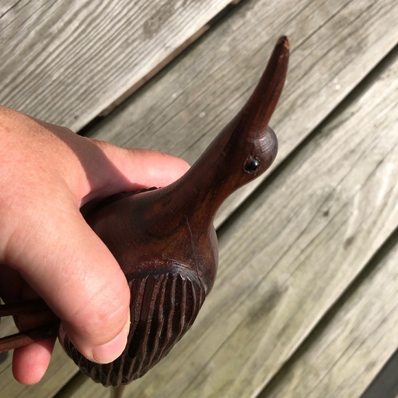 2 Vintage Wood Carvings Birds Sculptures Mahogany / Jamaica Folk Art - Picture 7 of 14